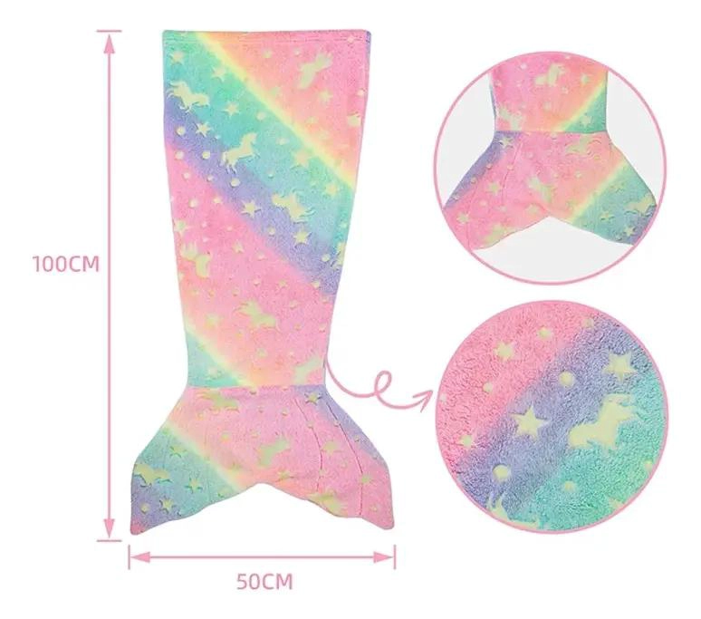 MANTA COLA DE SIRENA MULTICOLOR PARA NIÑOS Y ADOLESCENTES - 4