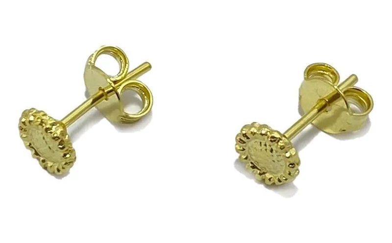 AROS GIRASOL ELEGANTES ENCHAPADOS EN ORO 18K - 2