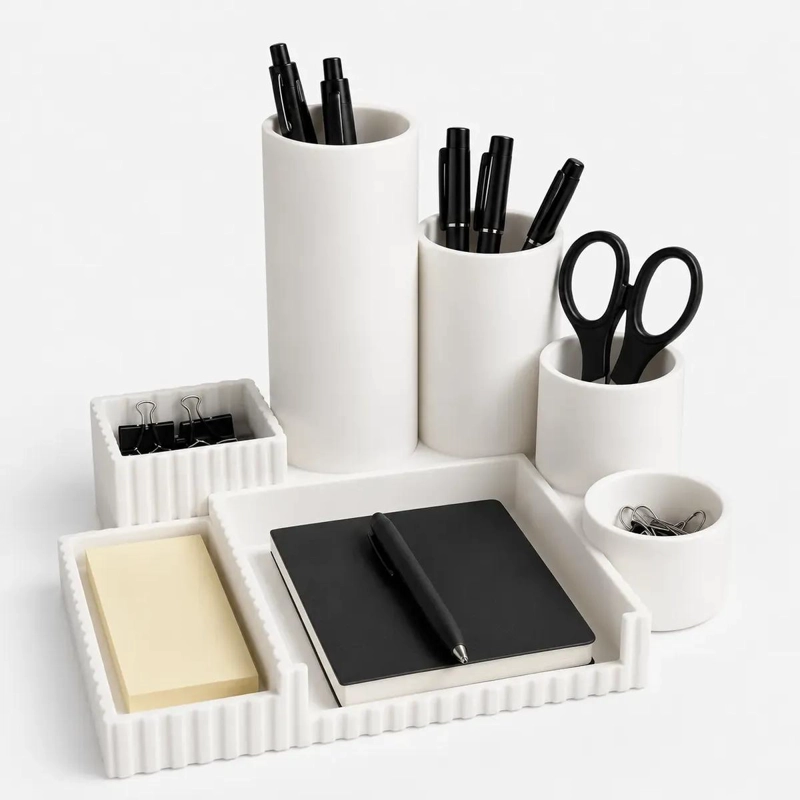 ORGANIZADOR DE ESCRITORIO MINIMALISTA CON 7 COMPARTIMENTOS - 1