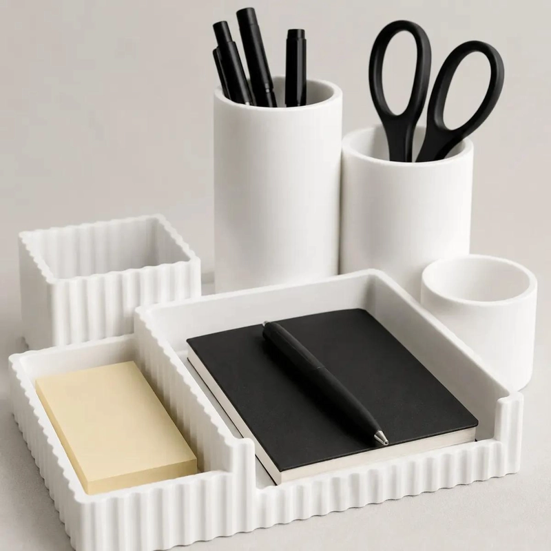 ORGANIZADOR DE ESCRITORIO MINIMALISTA CON 7 COMPARTIMENTOS - 2