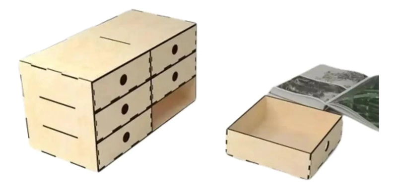 ORGANIZADOR DE ESCRITORIO APILABLE EN MADERA NATURAL - 1