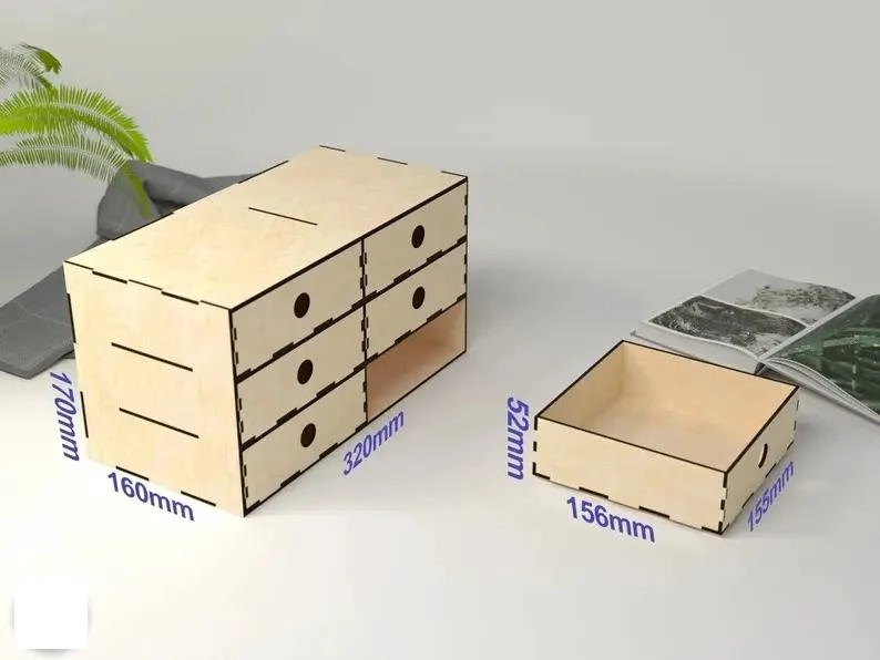 ORGANIZADOR DE ESCRITORIO APILABLE EN MADERA NATURAL - 2