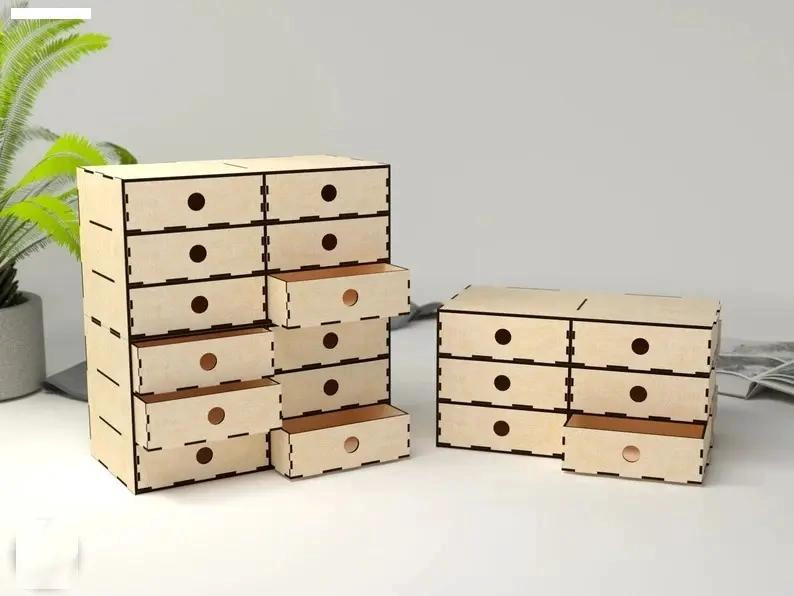 ORGANIZADOR DE ESCRITORIO APILABLE EN MADERA NATURAL - 3