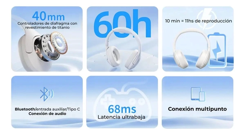 AURICULARES INALAMBRICOS BLUETOOTH 5.3 CON CANCELACION DE RUIDO - 3