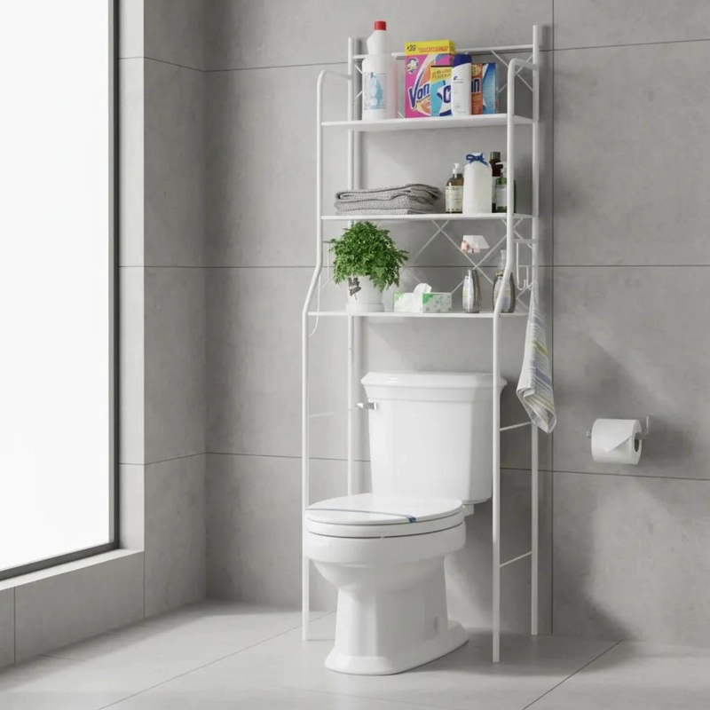 ORGANIZADOR DE BAÑO COMPACTO Y FUNCIONAL CON ESTANTES - 1