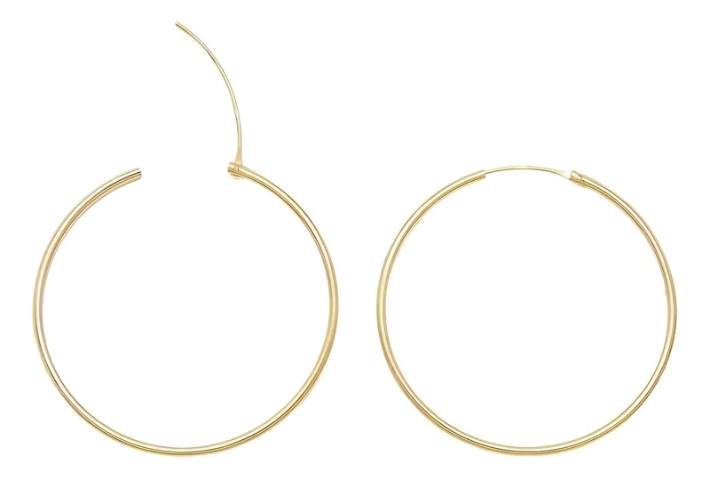 AROS DE PLATA 925 BAÑADOS EN ORO 18K DE 40 MM - 1