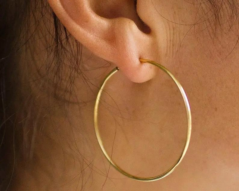 AROS DE PLATA 925 BAÑADOS EN ORO 18K DE 40 MM - 3