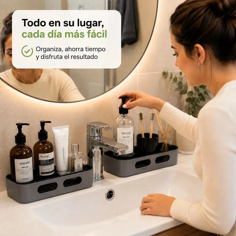 ORGANIZADOR ESQUINERO DOBLE GIRATORIO PARA BAÑO - 4