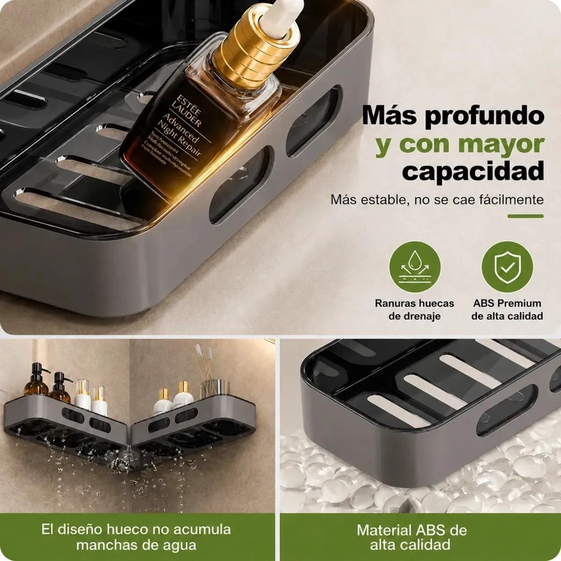 ORGANIZADOR ESQUINERO DOBLE GIRATORIO PARA BAÑO - 5