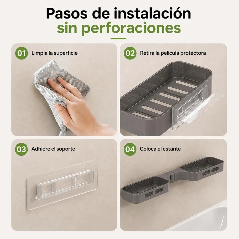 ORGANIZADOR ESQUINERO DOBLE GIRATORIO PARA BAÑO - 7