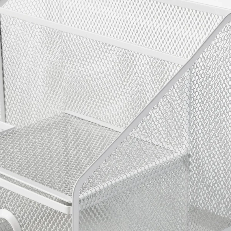 ORGANIZADOR DE ESCRITORIO METALICO BLANCO 25X20 CM CON PATAS - 3