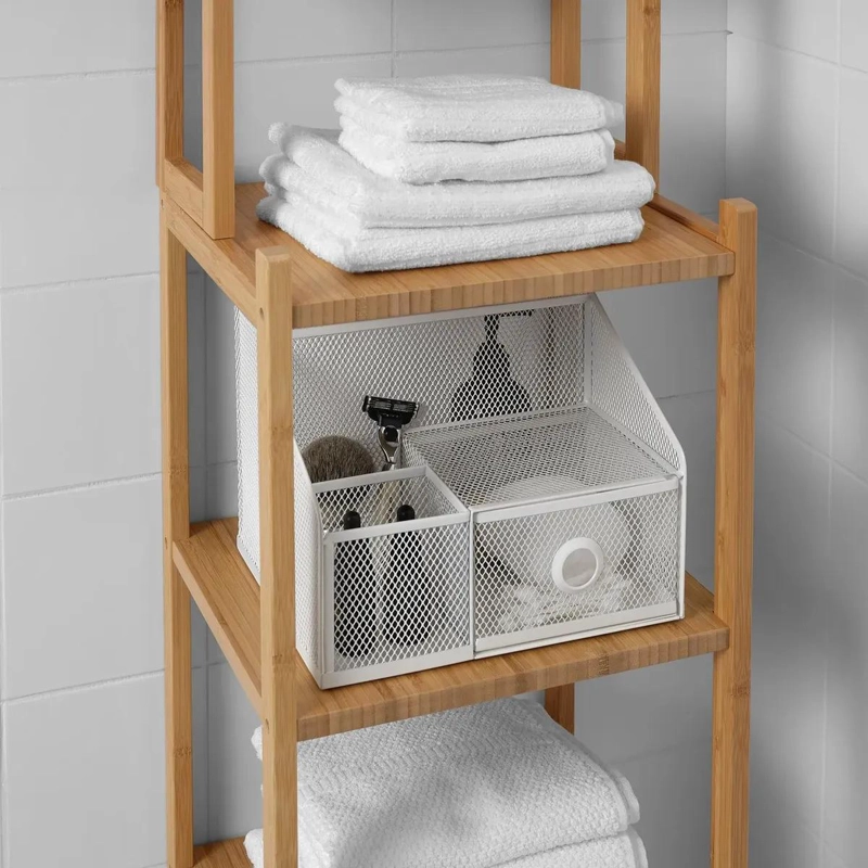 ORGANIZADOR DE ESCRITORIO METALICO BLANCO 25X20 CM CON PATAS - 5