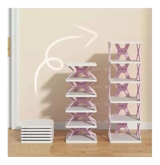ORGANIZADOR PLEGABLE DE ZAPATOS CON ASIENTO DE 6 NIVELES - 3