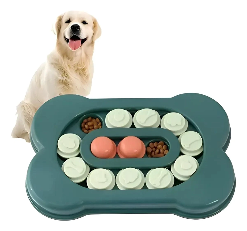 JUGUETE INTERACTIVO PARA PERROS DISPENSADOR DE COMIDA VERDE - 1