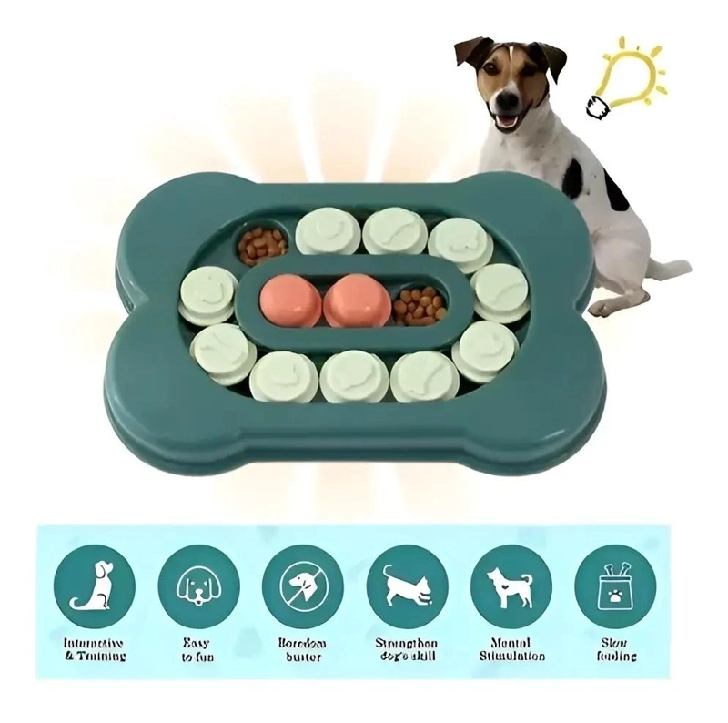 JUGUETE INTERACTIVO PARA PERROS DISPENSADOR DE COMIDA VERDE - 5