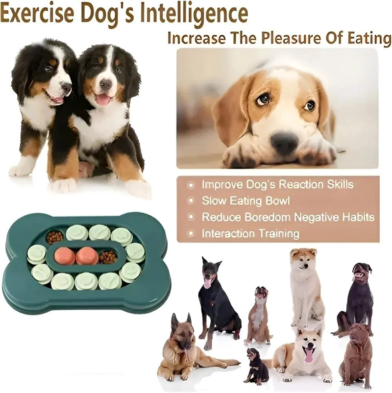 JUGUETE INTERACTIVO PARA PERROS DISPENSADOR DE COMIDA VERDE - 6