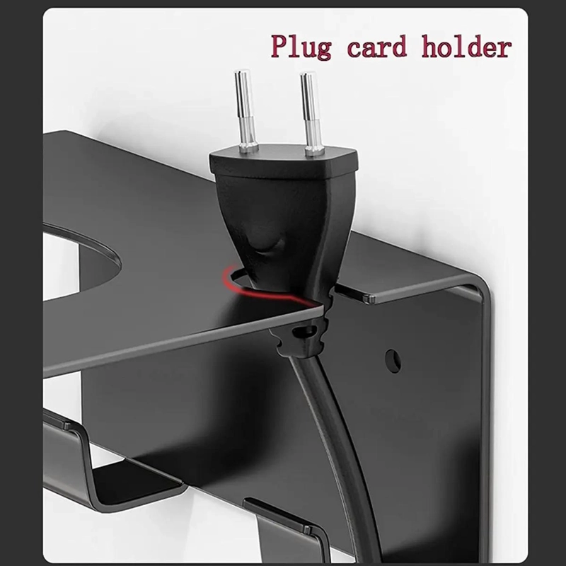 SOPORTE METALICO ADHESIVO PARA SECADOR DE PELO COLOR NEGRO - 2