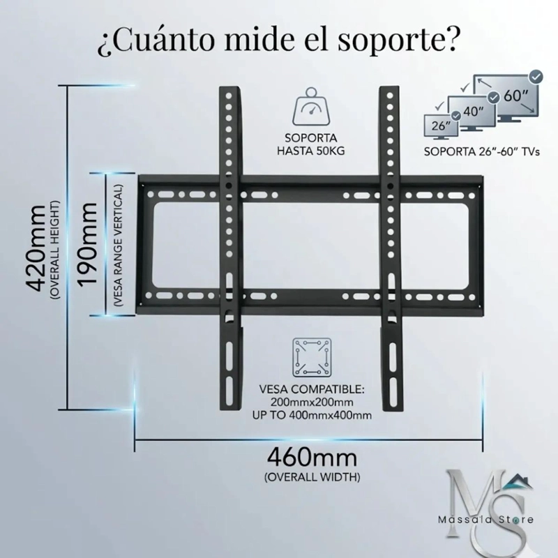 SOPORTE FIJO UNIVERSAL PARA TELEVISORES DE 26 A 60 PULGADAS - 4