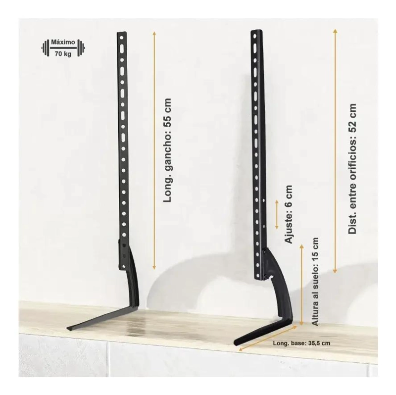 SOPORTE UNIVERSAL PARA TV DE 32 A 75 PULGADAS CON ESTABILIDAD - 3