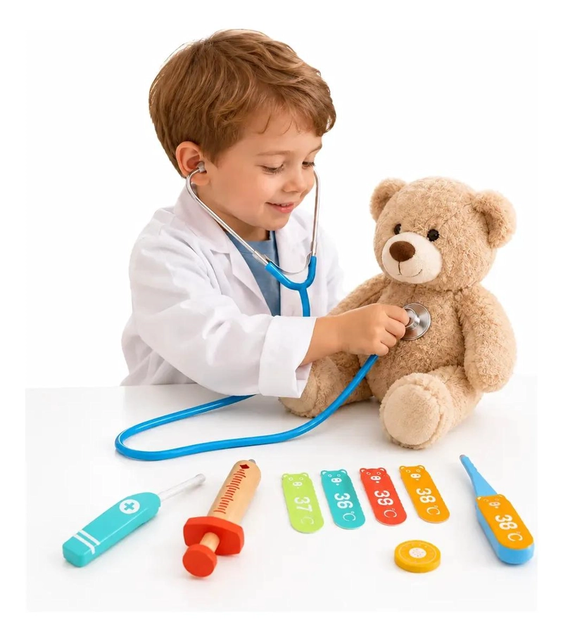 SET DE DOCTOR DE JUGUETE DE MADERA PARA NIÑOS - 1