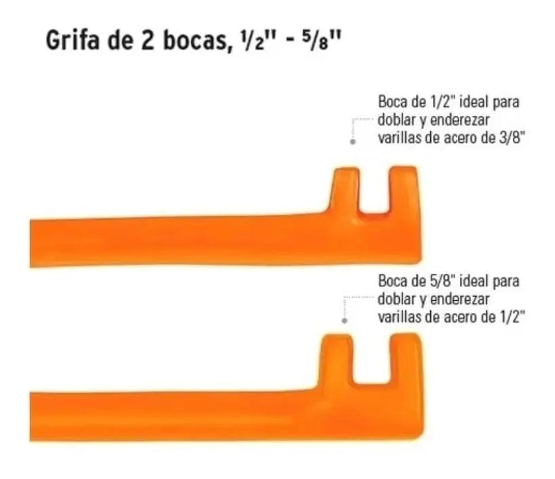 GRIFA DOS BOCAS 5/8 - 1/2 PARA TRABAJOS EN FIERROS - 1