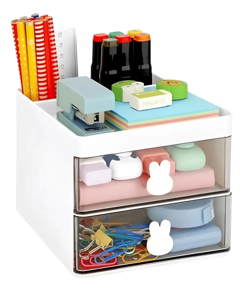 ORGANIZADOR DE ESCRITORIO COMPACTO CON CAJONES PRACTICOS - 1