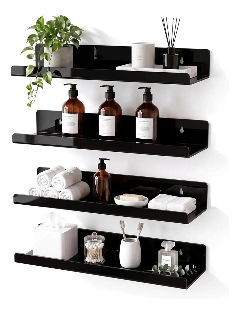 ESTANTE DE PARED ACRILICO NEGRO Y BLANCO PARA ORGANIZAR - 1