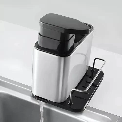 DISPENSADOR DE JABON Y ESCURRIDOR MULTIUSOS PARA BAÑO Y COCINA - 2