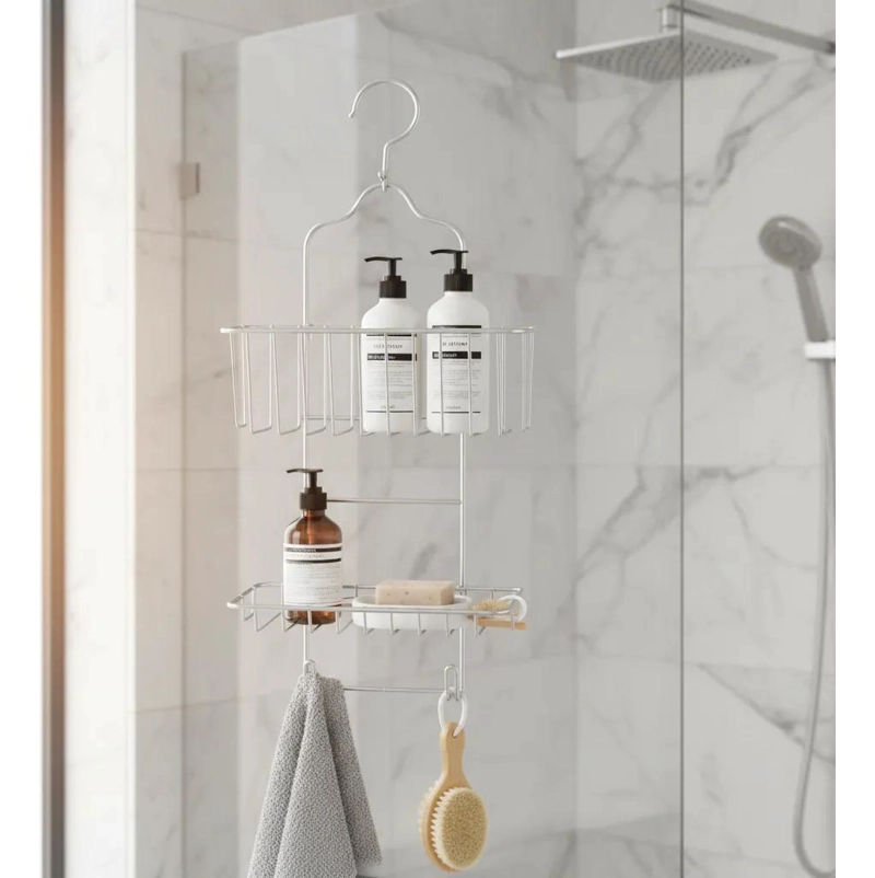 ORGANIZADOR COLGANTE PARA DUCHA DE ACERO GALVANIZADO - 1