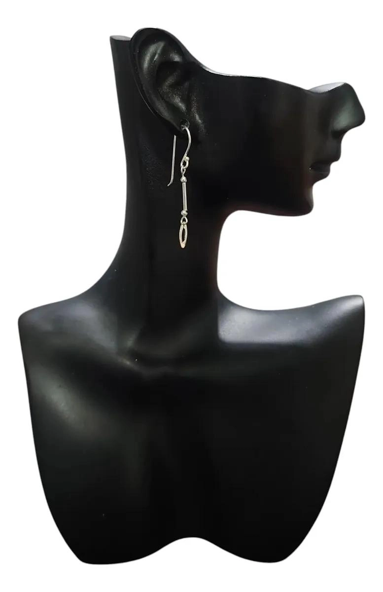 AROS LARGOS DE PLATA 925 CON DISEÑO CIRCULAR PARA MUJER - 2