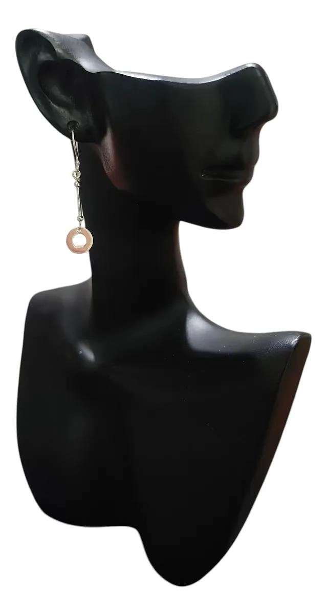 AROS LARGOS DE PLATA 925 CON DISEÑO CIRCULAR PARA MUJER - 3