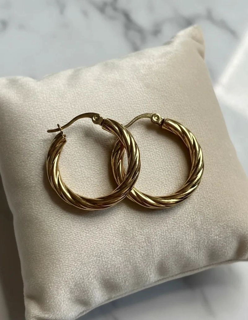 AROS ENTORCHADOS DE ORO 18K, DISEÑO MODERNO Y CLASICO - 5