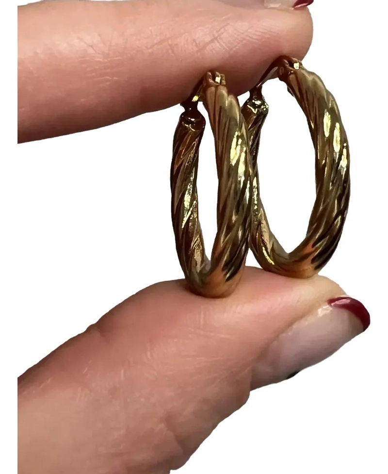 AROS ENTORCHADOS DE ORO 18K, DISEÑO MODERNO Y CLASICO - 6