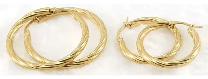 AROS ENTORCHADOS DE ORO 18K, DISEÑO MODERNO Y CLASICO - 7