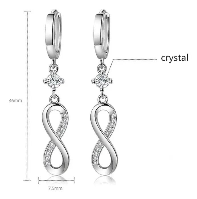 AROS COLGANTES DE PLATA 925 CON ZIRCONIA CUBICA PARA MUJER - 7