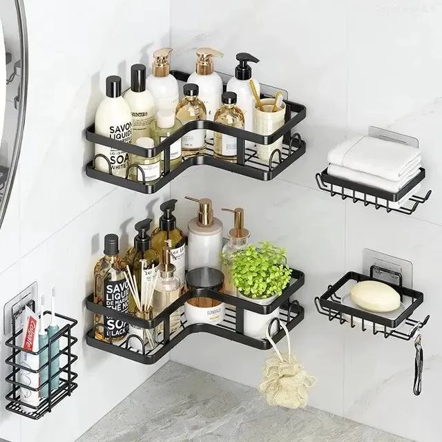 SET DE 5 ORGANIZADORES DE DUCHA ADHESIVOS PARA BAÑO - 3