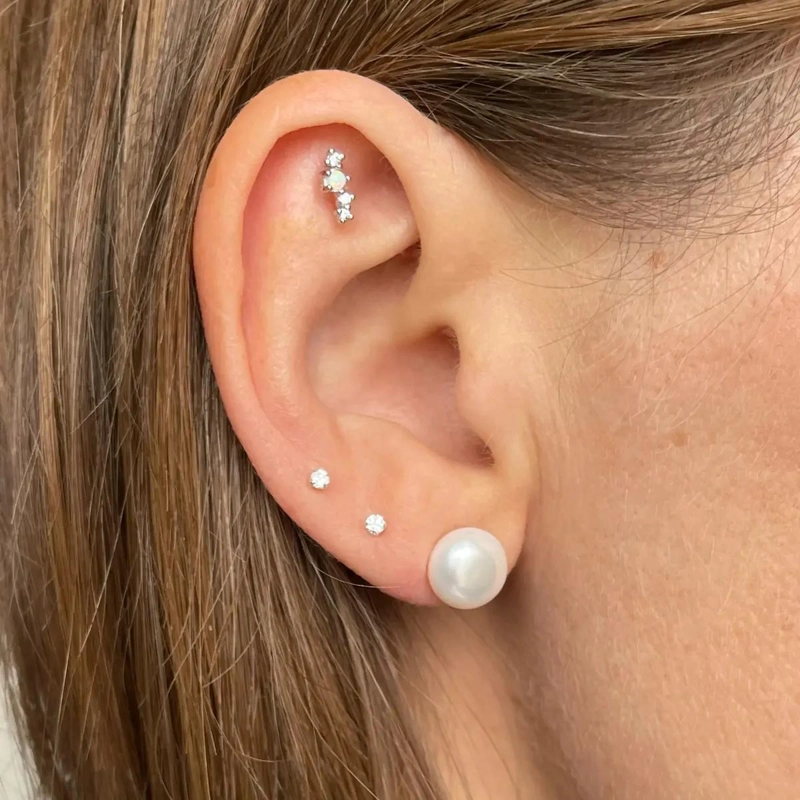 AROS DE PERLA DE RIO DE PLATA FINA 925 DE 9 MM - 3