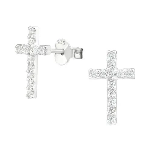 AROS DE CRUZ BRILLANTES EN PLATA 925 PARA TODOS - 1