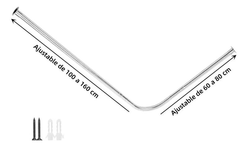 BARRA AJUSTABLE DE DUCHA EN ACERO INOXIDABLE 100-160 CM - 2