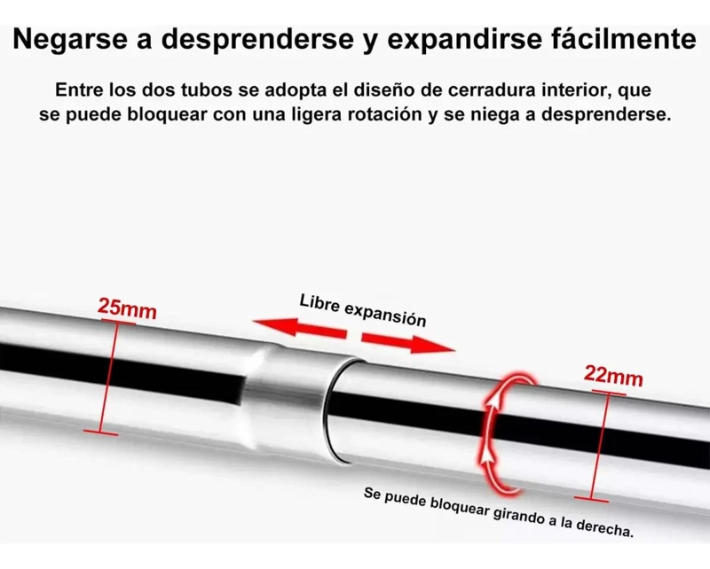 BARRA AJUSTABLE DE DUCHA EN ACERO INOXIDABLE 100-160 CM - 5