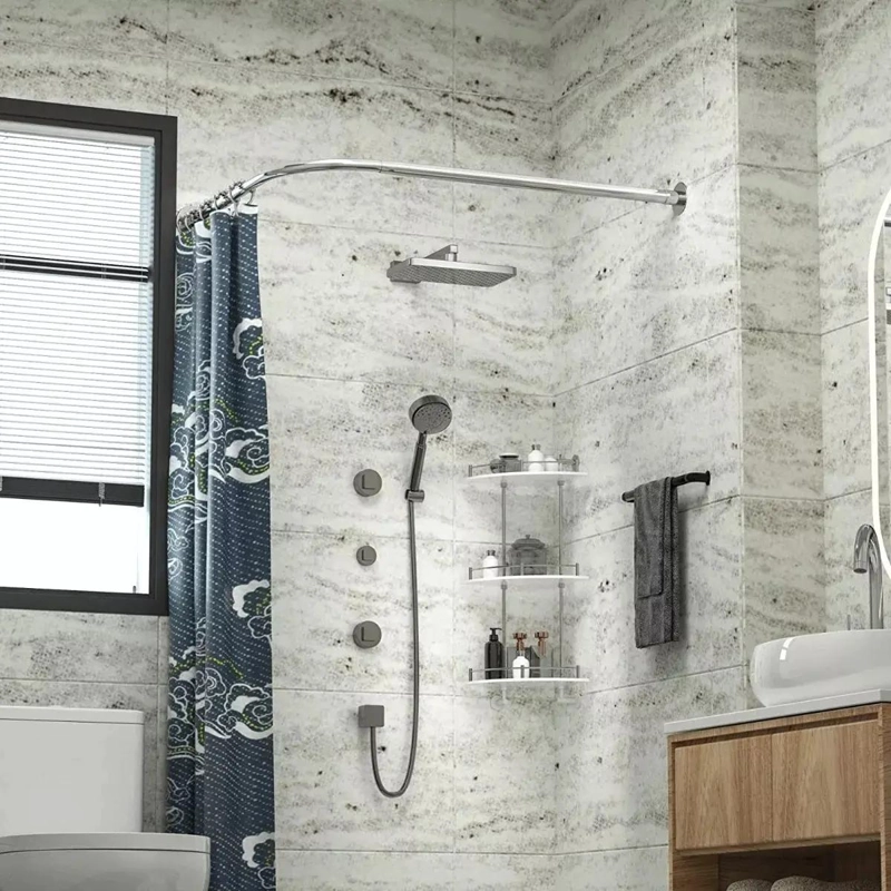 BARRA AJUSTABLE DE DUCHA EN ACERO INOXIDABLE 100-160 CM - 9