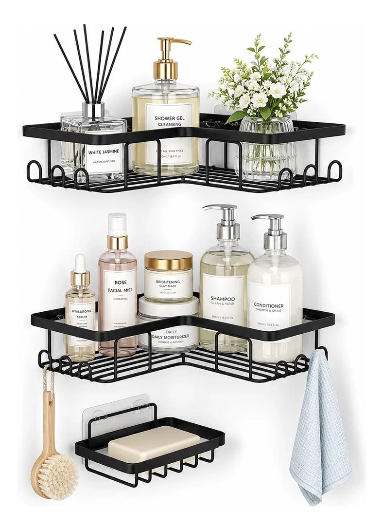SET DE ORGANIZADOR DE DUCHA CON CANASTILLOS Y JABON INOXIDABLE - 1