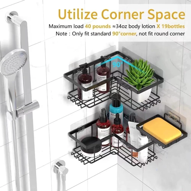 SET DE ORGANIZADOR DE DUCHA CON CANASTILLOS Y JABON INOXIDABLE - 7