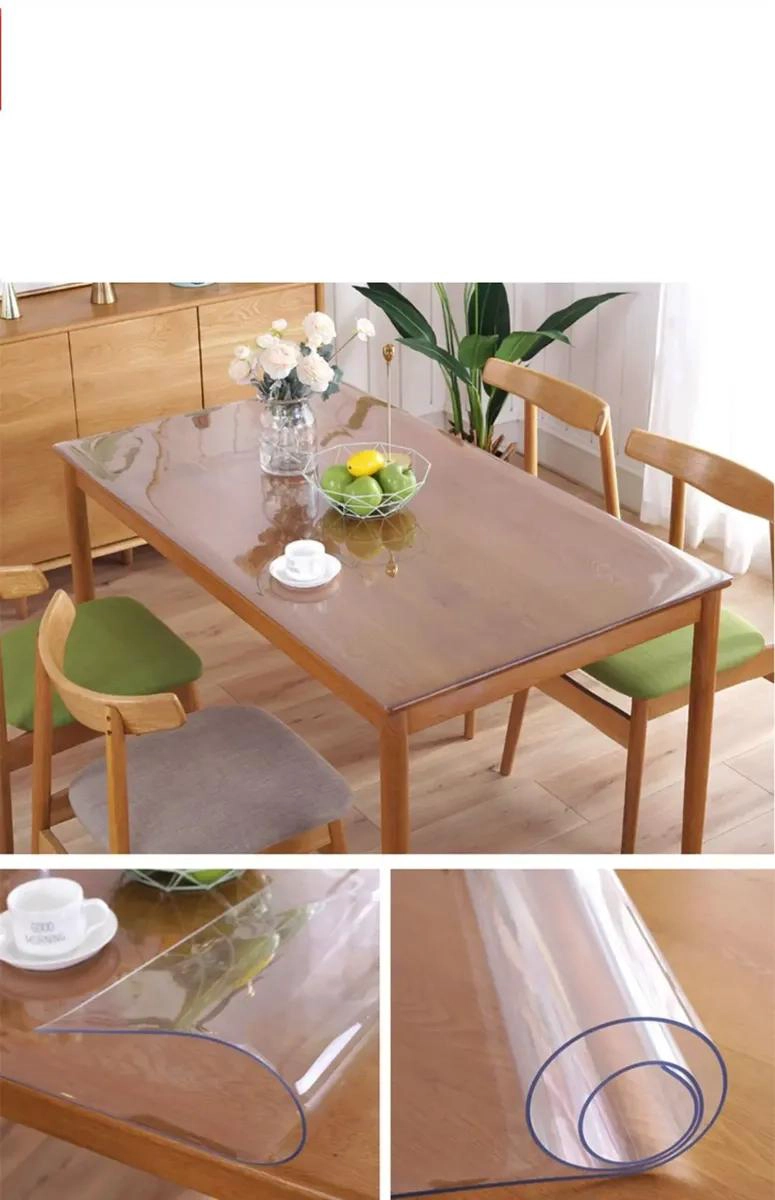 PROTECTOR DE MESA TRANSPARENTE DE PVC 80CM X 140CM - 2