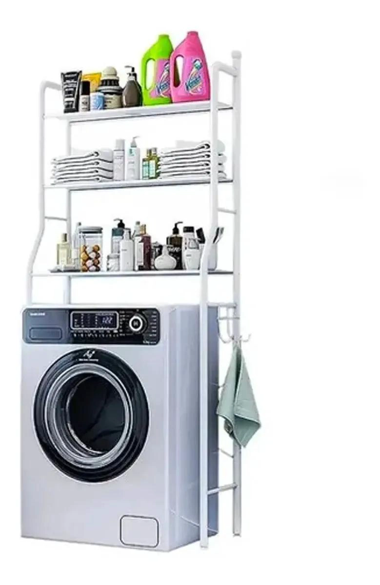 ESTANTE ORGANIZADOR METALICO DE TRES NIVELES PARA BAÑO Y LAVADORA - 1