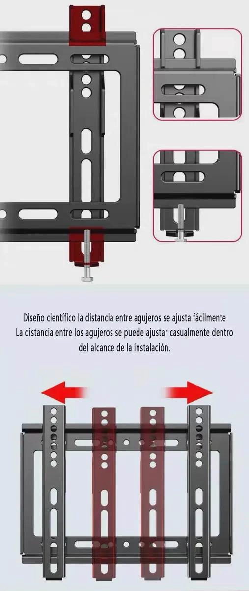 SOPORTE DE PARED AJUSTABLE PARA TELEVISORES DE 40 A 80 PULGADAS - 6