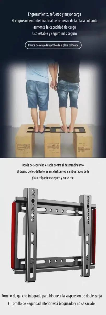 SOPORTE DE PARED AJUSTABLE PARA TELEVISORES DE 40 A 80 PULGADAS - 7