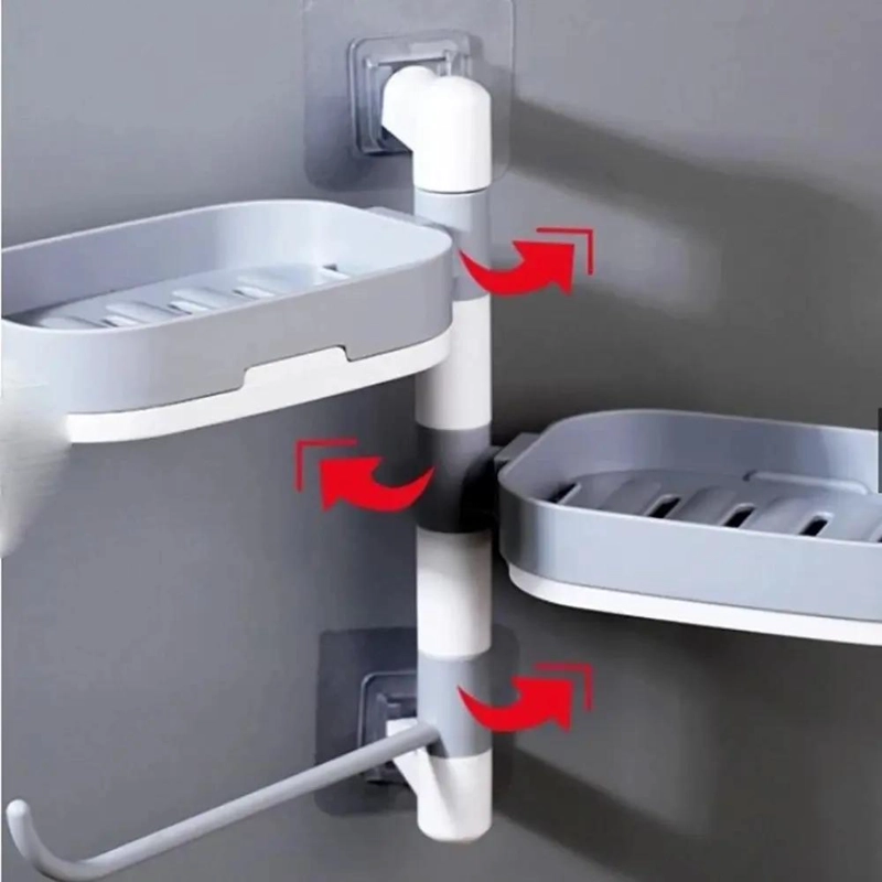 ORGANIZADOR DE DUCHA CON JABONERA GIRATORIA Y ESTANTE - 3