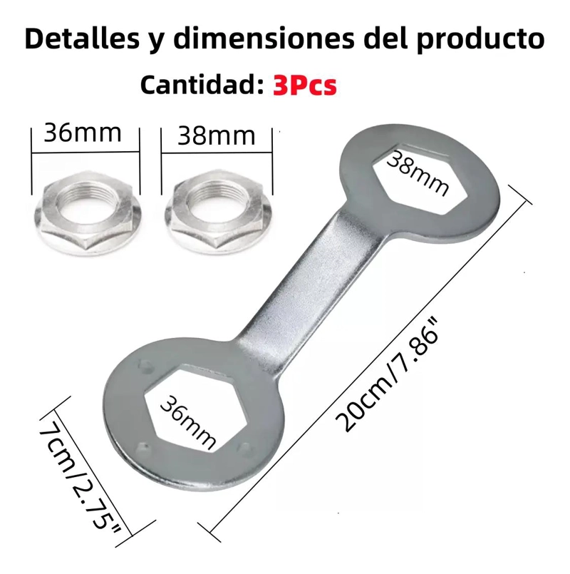 LLAVE DE APRIETE FIJA CROMADA 36MM/38MM - 2