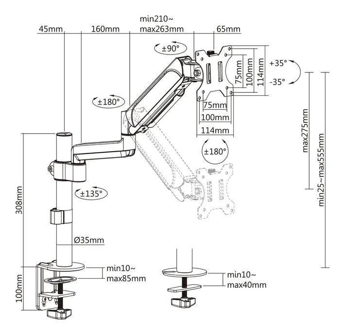 SOPORTE ARTICULADO PARA MONITOR VERTICAL DE 17 A 32 PULGADAS - 5